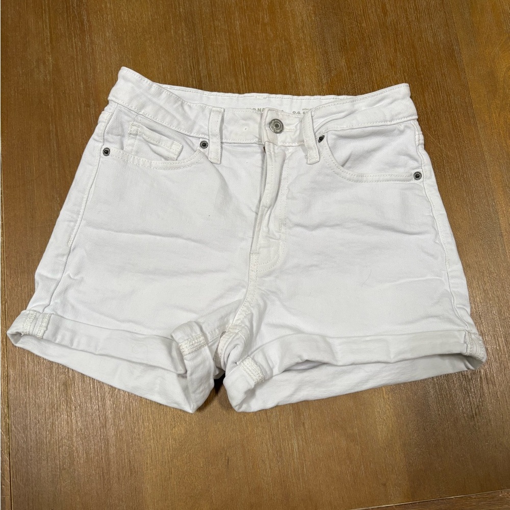 Old Navy White Roll-Cuff Denim Shorts